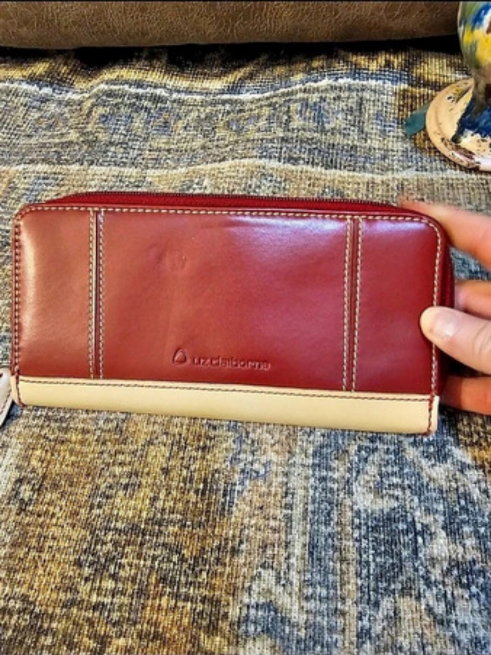 Liz Claiborne Red Zip-Around Wallet